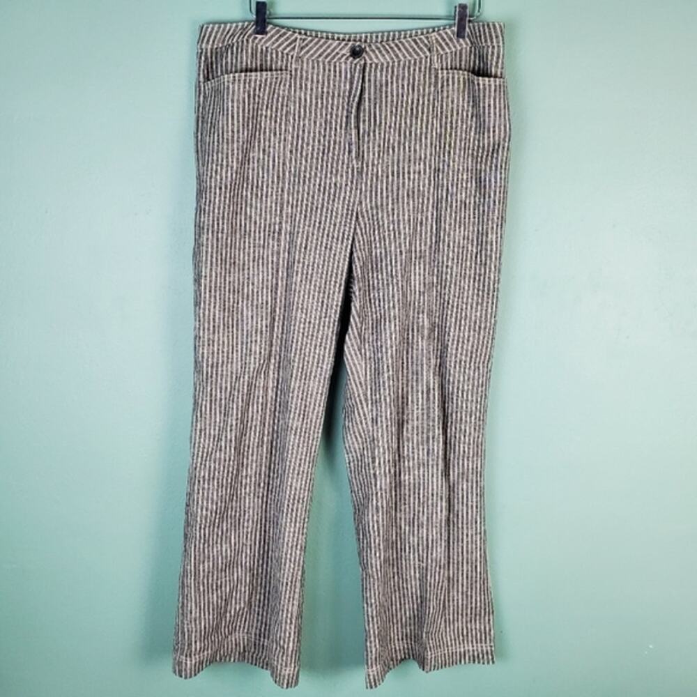 Sundance Andover Wide Leg Linen Striped Pants Size 16